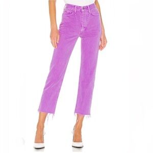 GRLFRND Mica Crop Raw Hem in Electric Purple Size 29 from REVOLVE